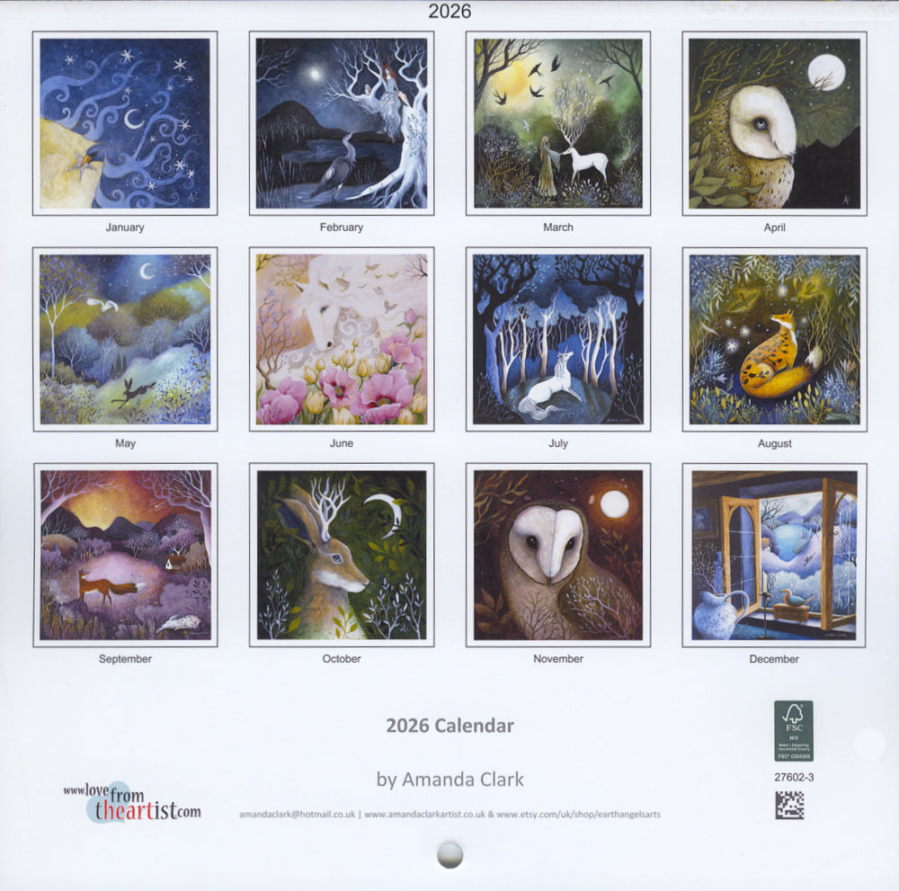 Amanda Clark's Pagan and Wildlife 2026 Calendar