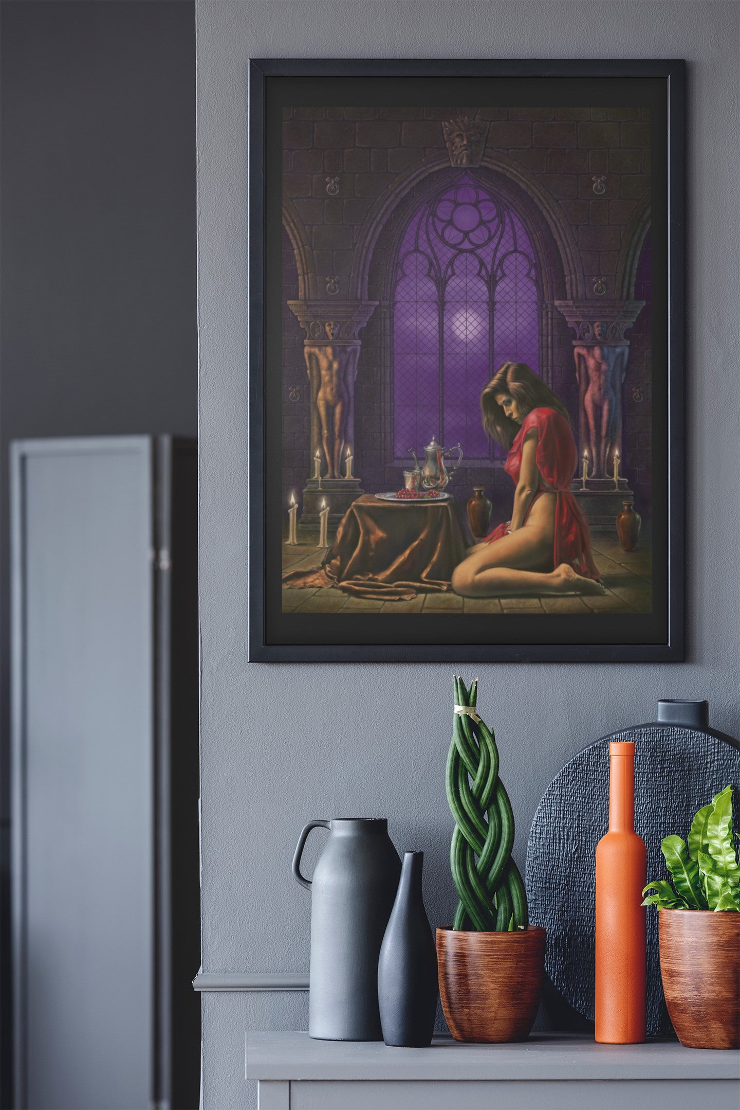 Mockup of print on wall