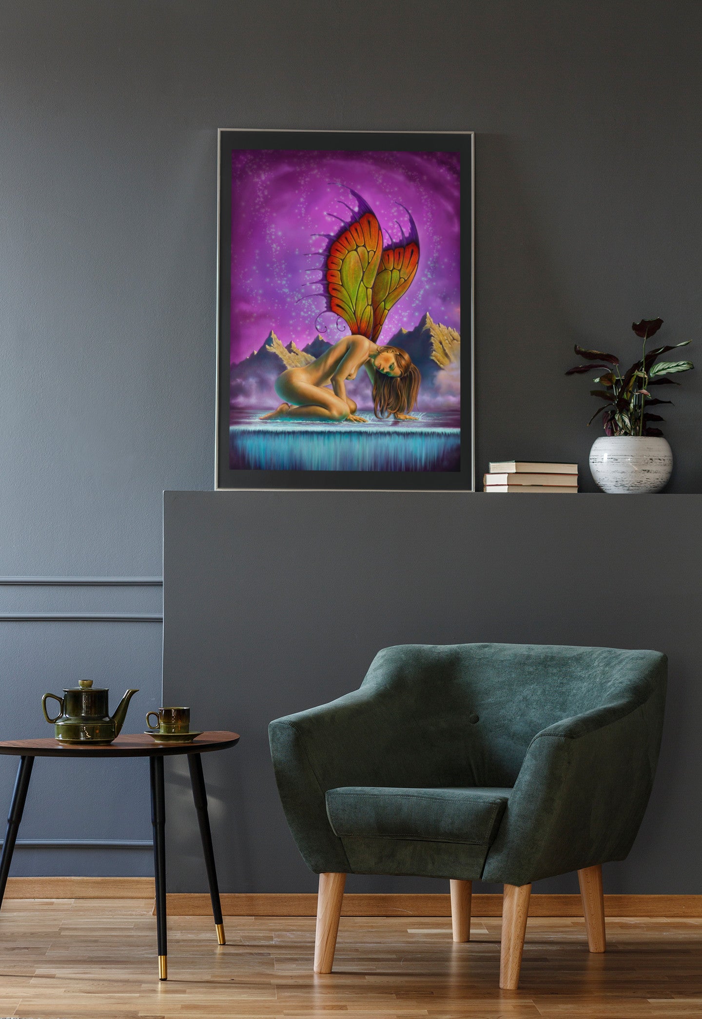 Mockup of print on wall