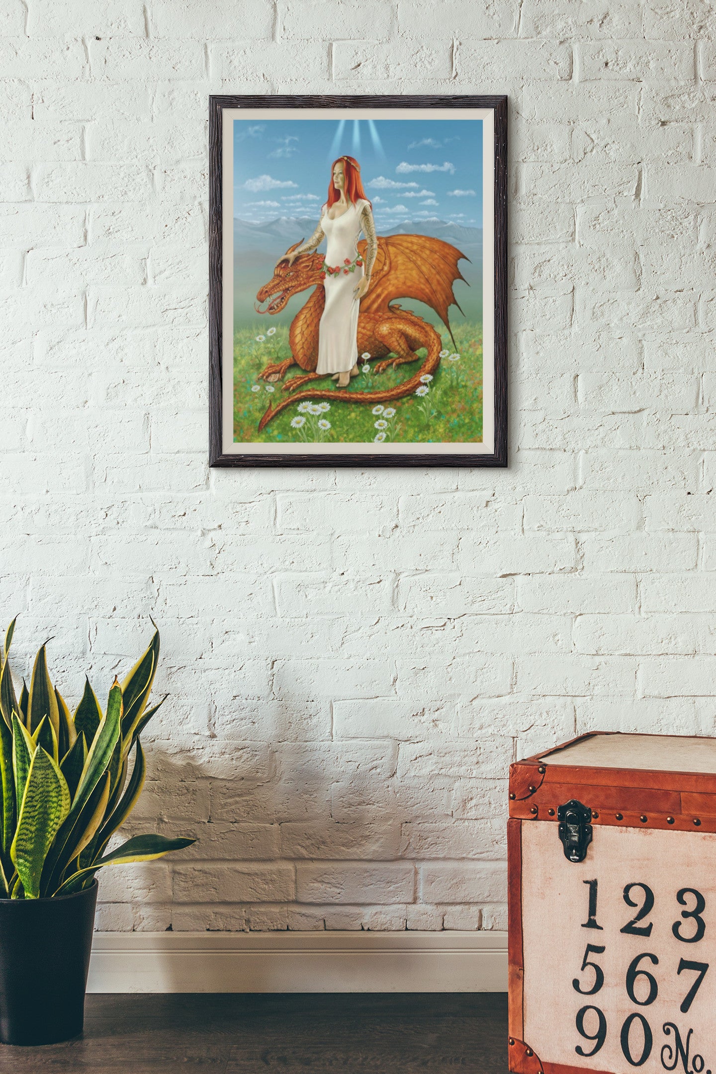 Mockup of print on wall