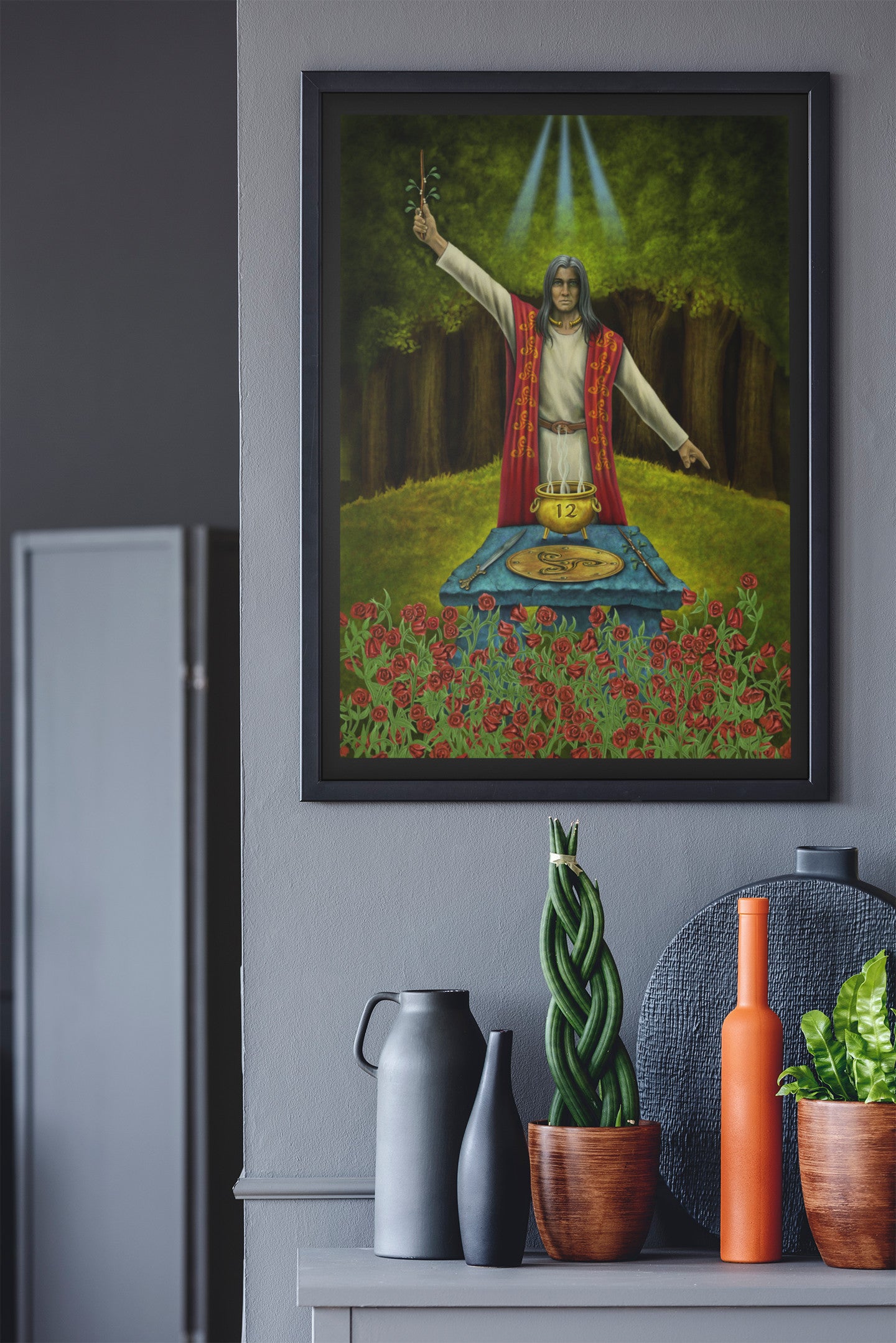 Mockup of art print on wall