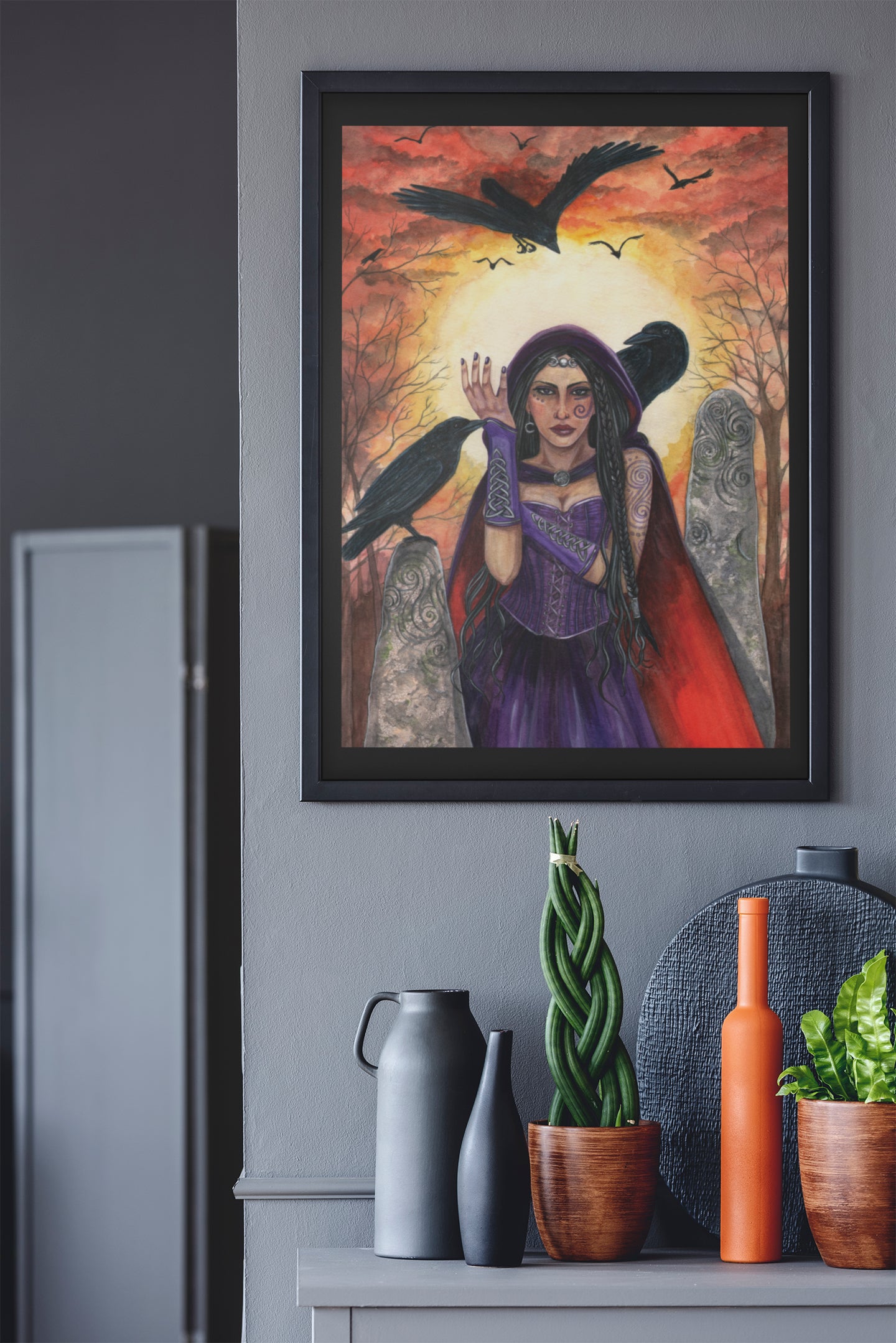 Mockup of print on wall