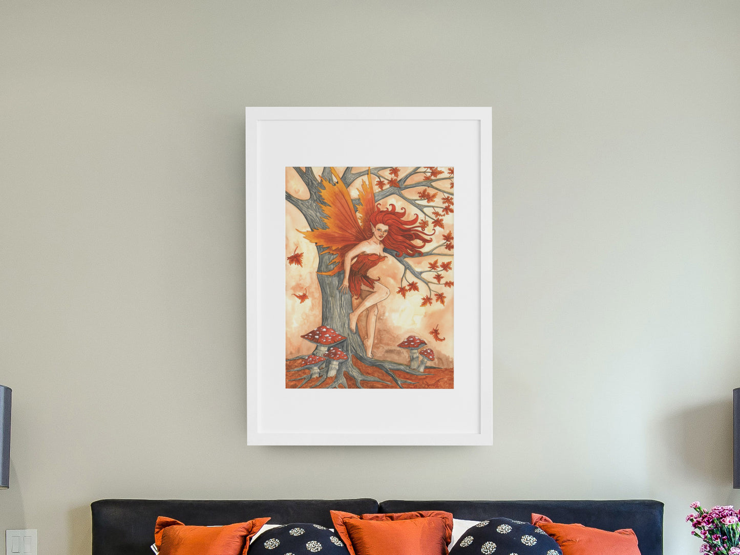 Mockup of print on wall