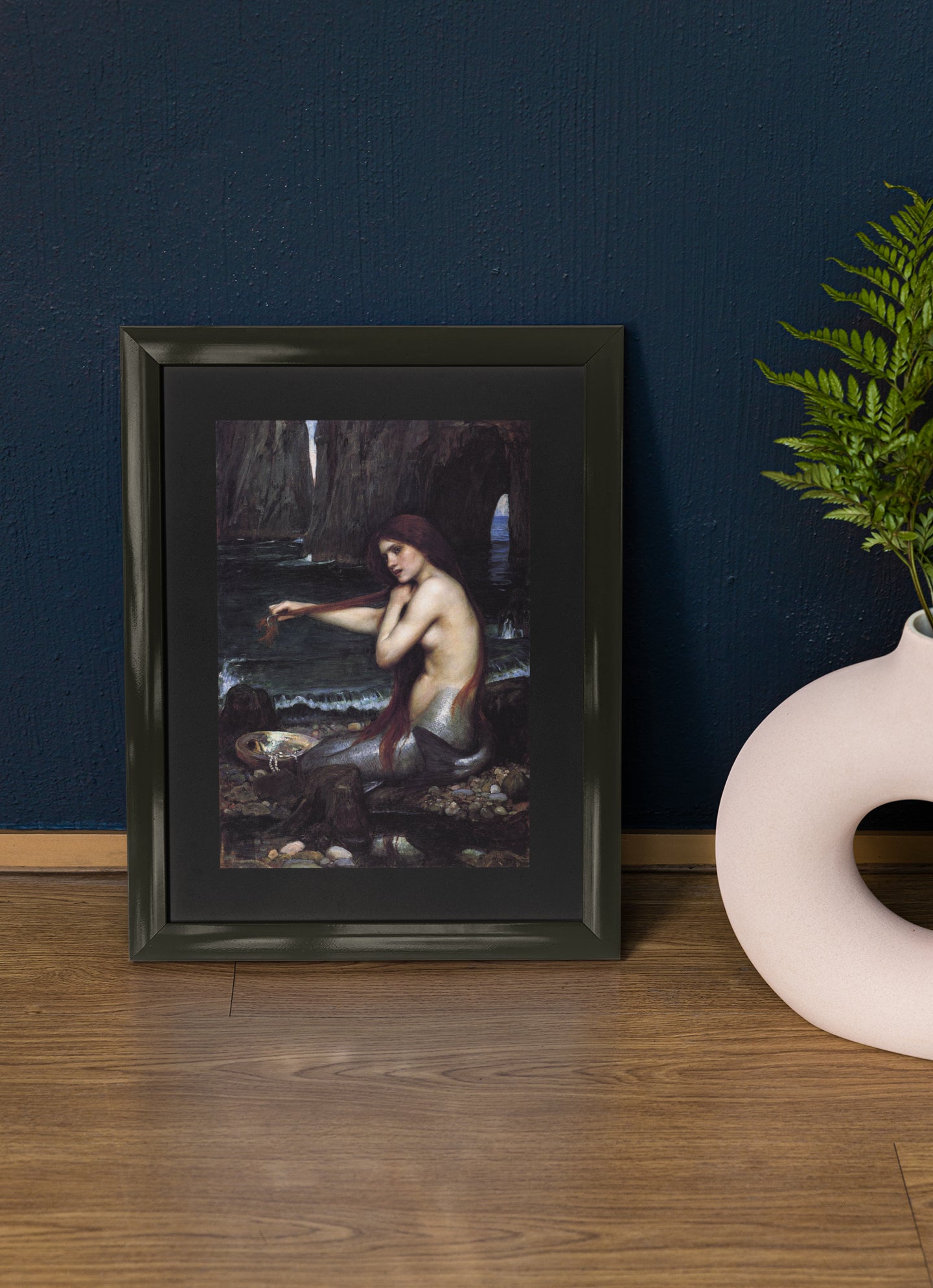 Mockup of poster on table