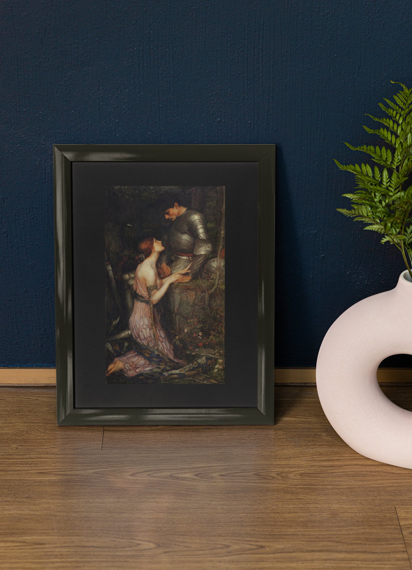 Mockup of poster on table