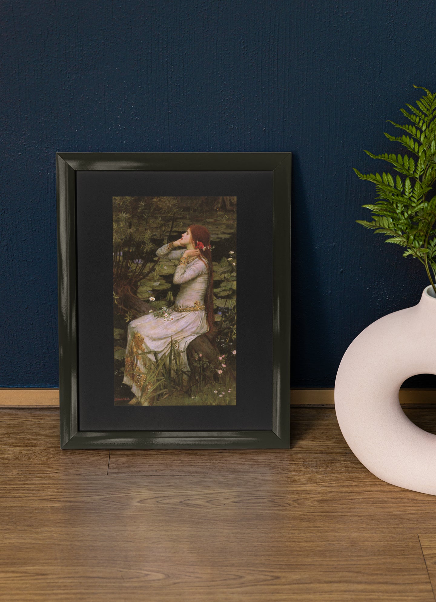 Mockup of poster on table