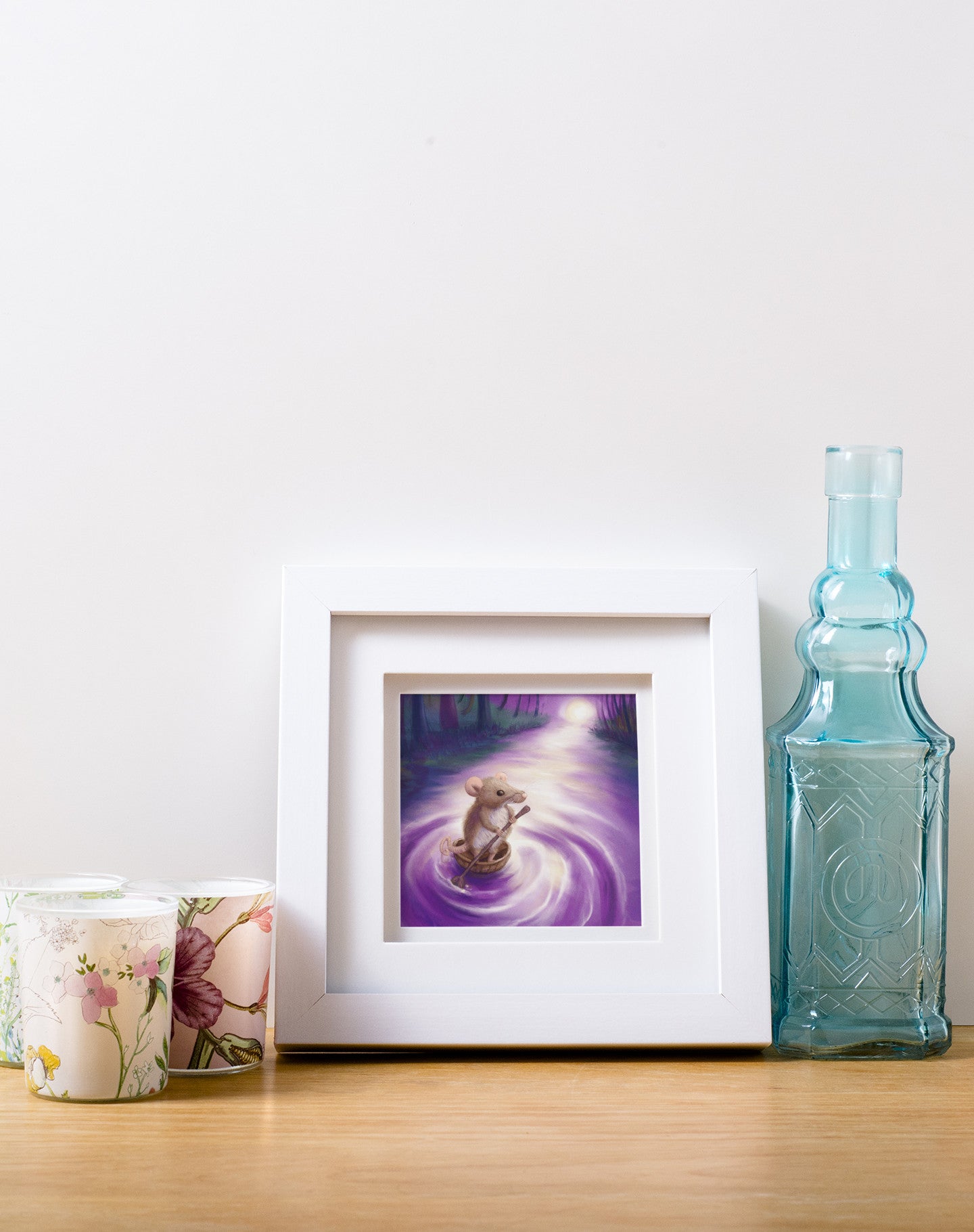 Print mockup sitting on table