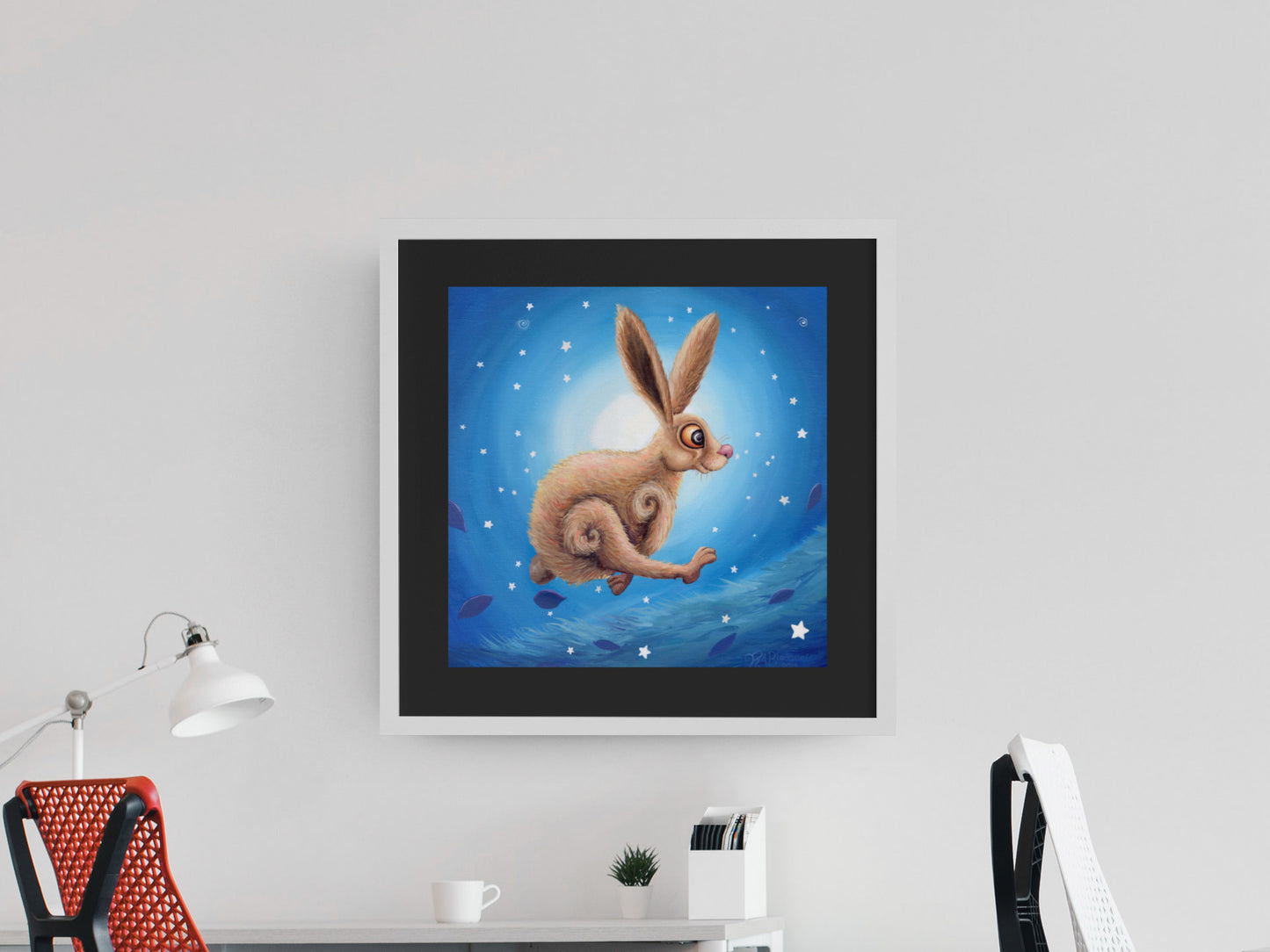 Mockup of print on wall