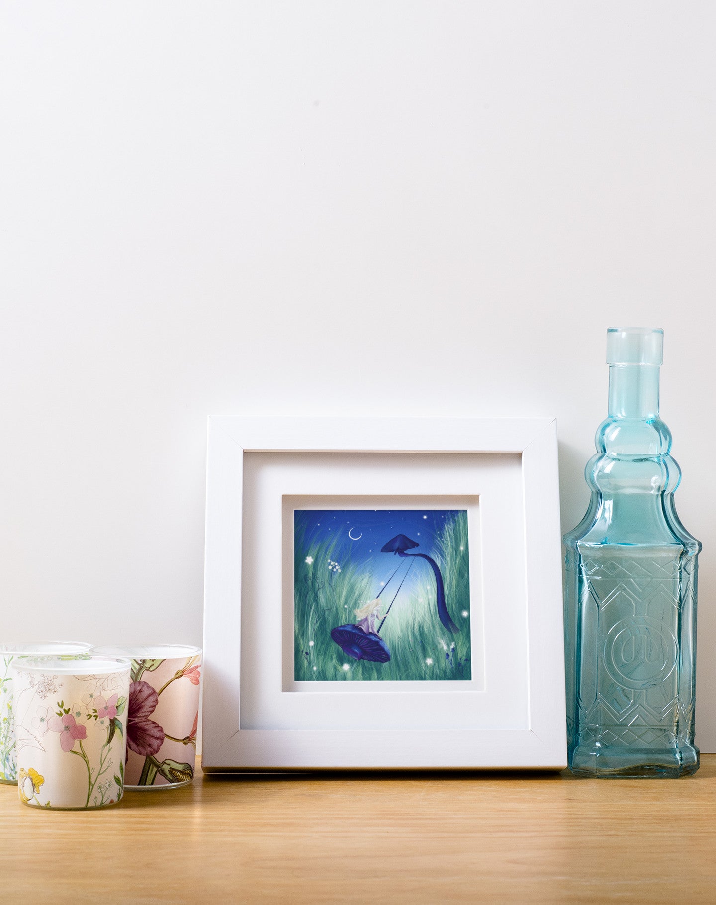 Print mockup sitting on table