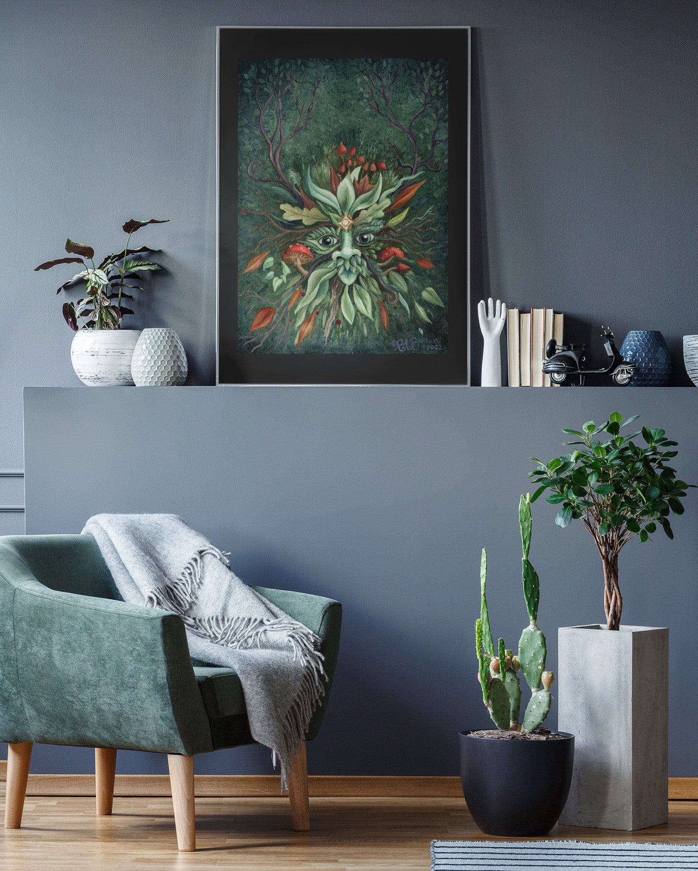 Mockup of print on wall