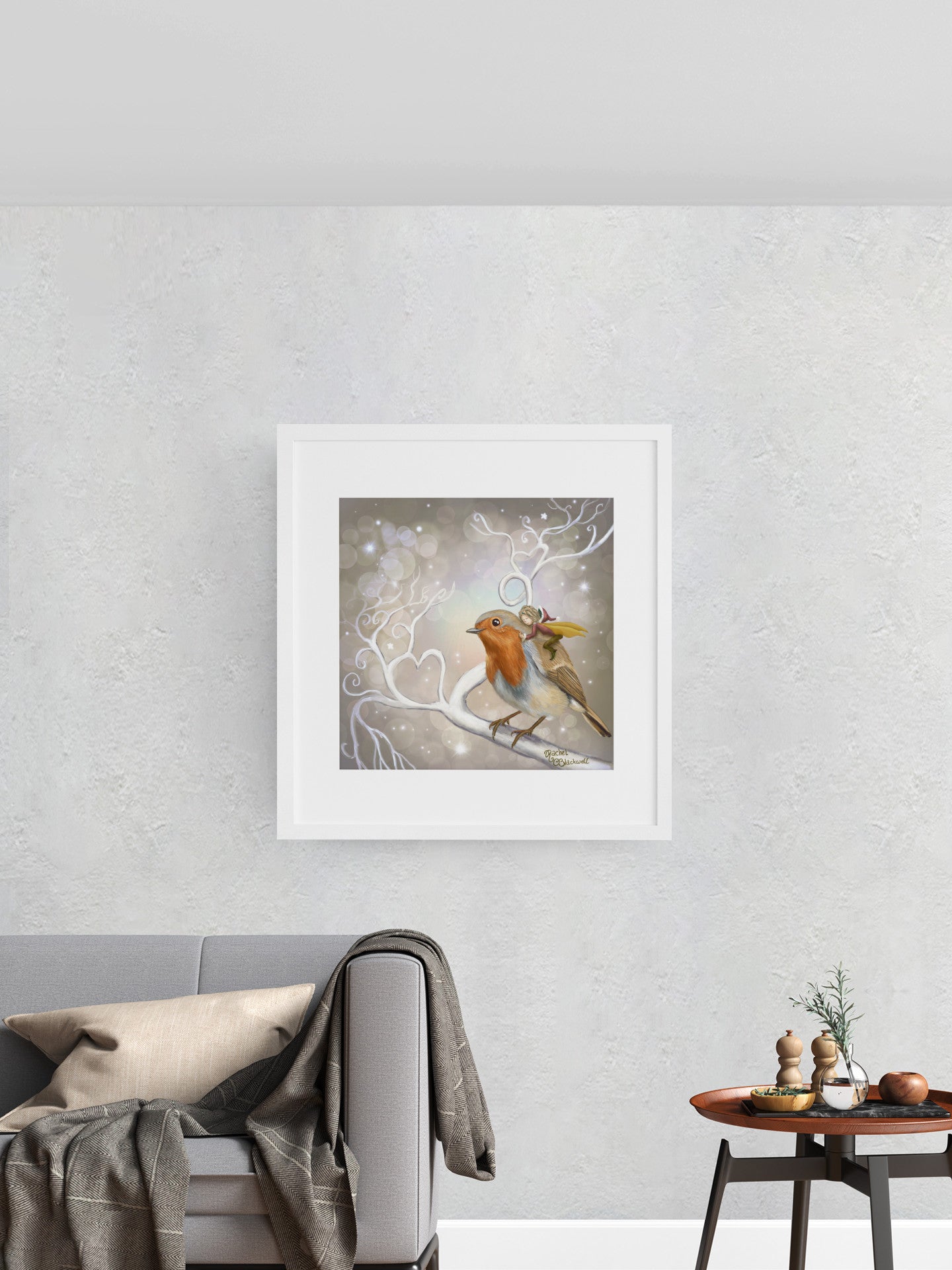 Product mockup on wall