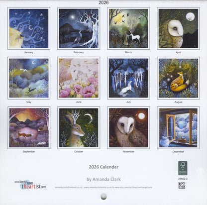 Amanda Clark's Pagan and Wildlife 2026 Calendar
