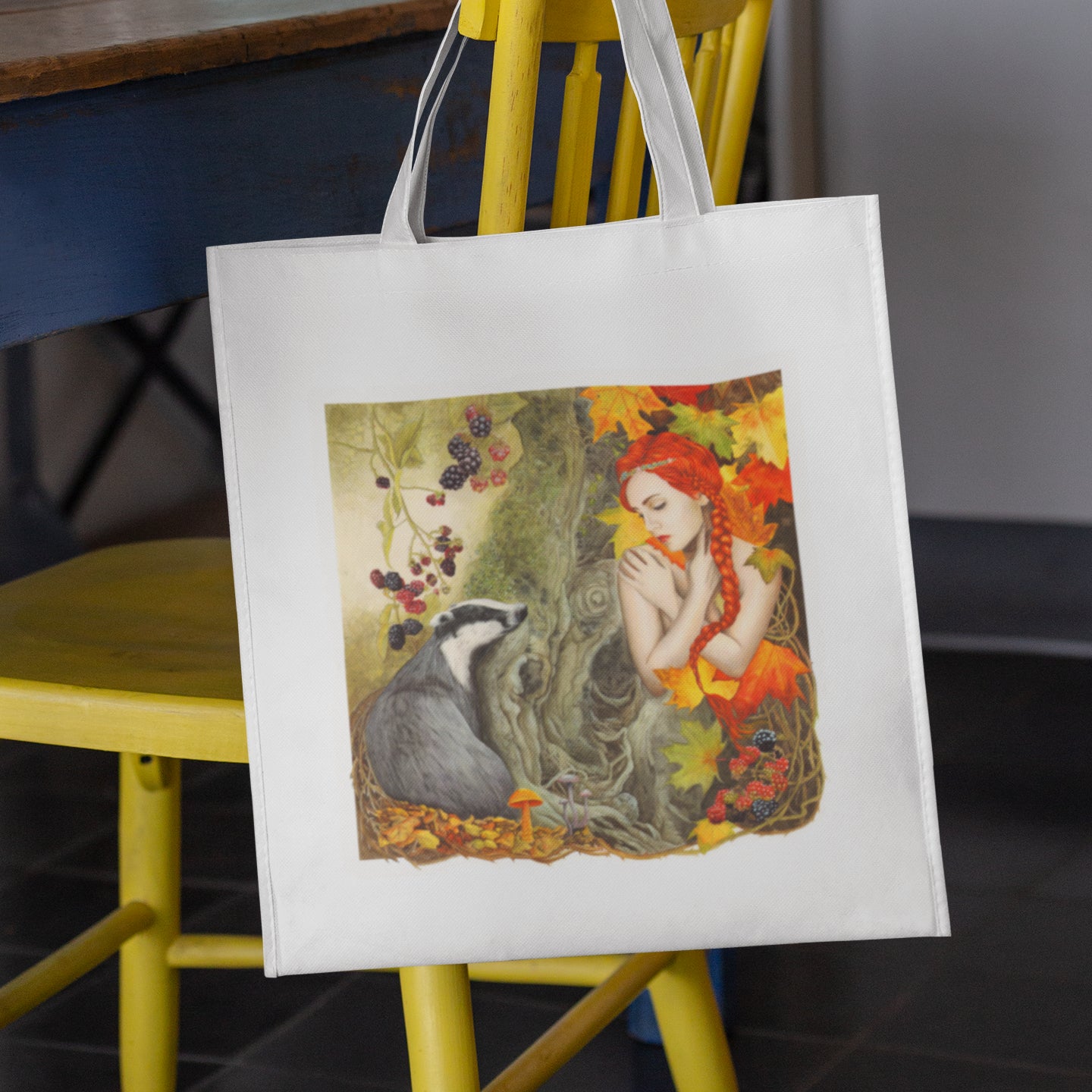 Mockup of bag on chair