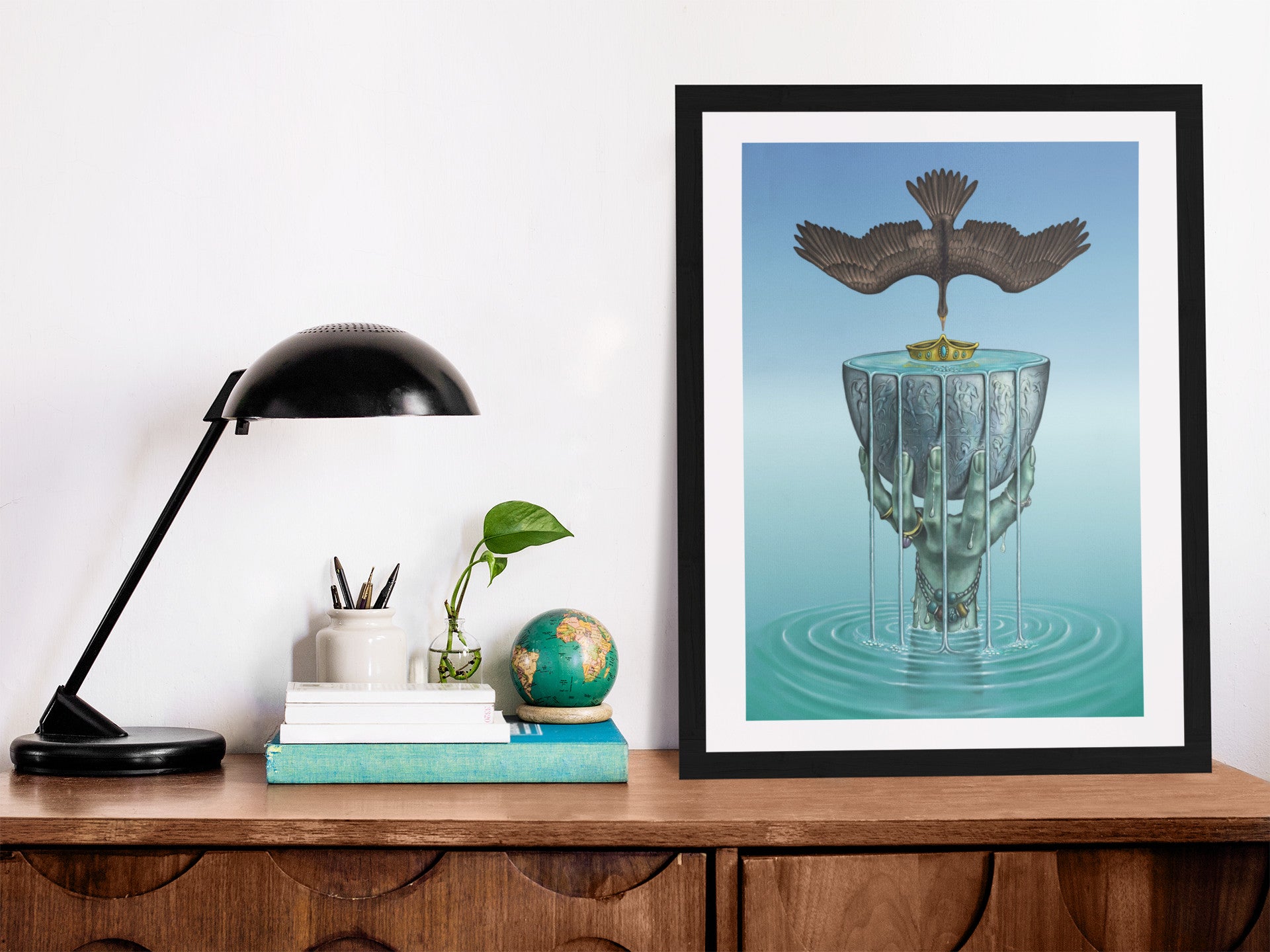 Mockup of print on table