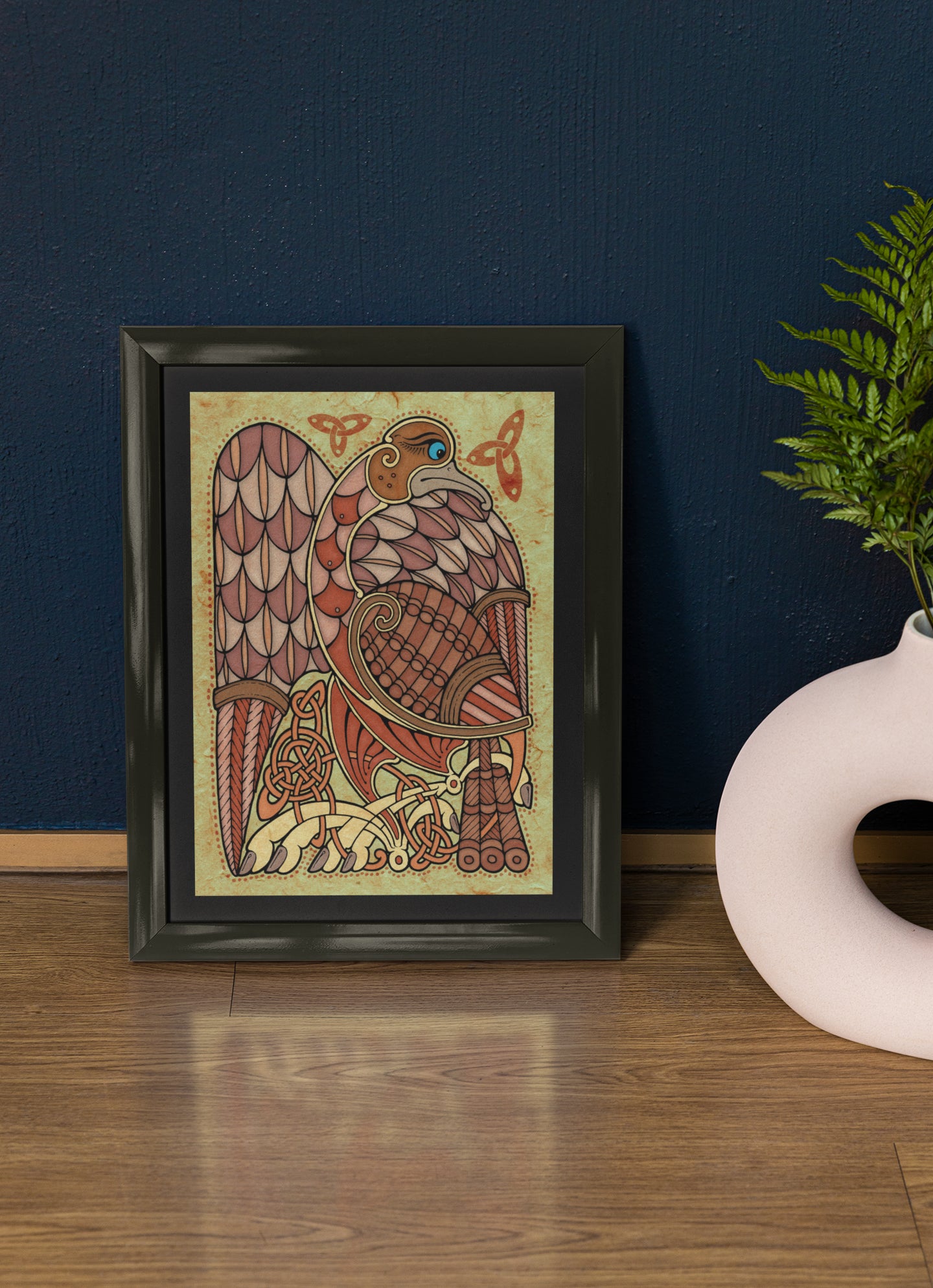 Mockup of poster on table