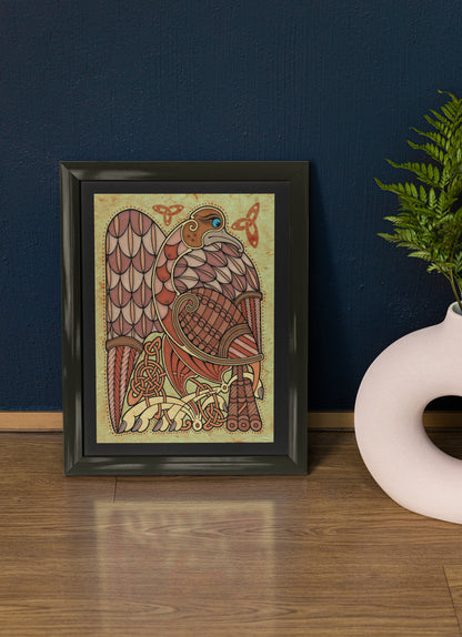 Mockup of poster on table