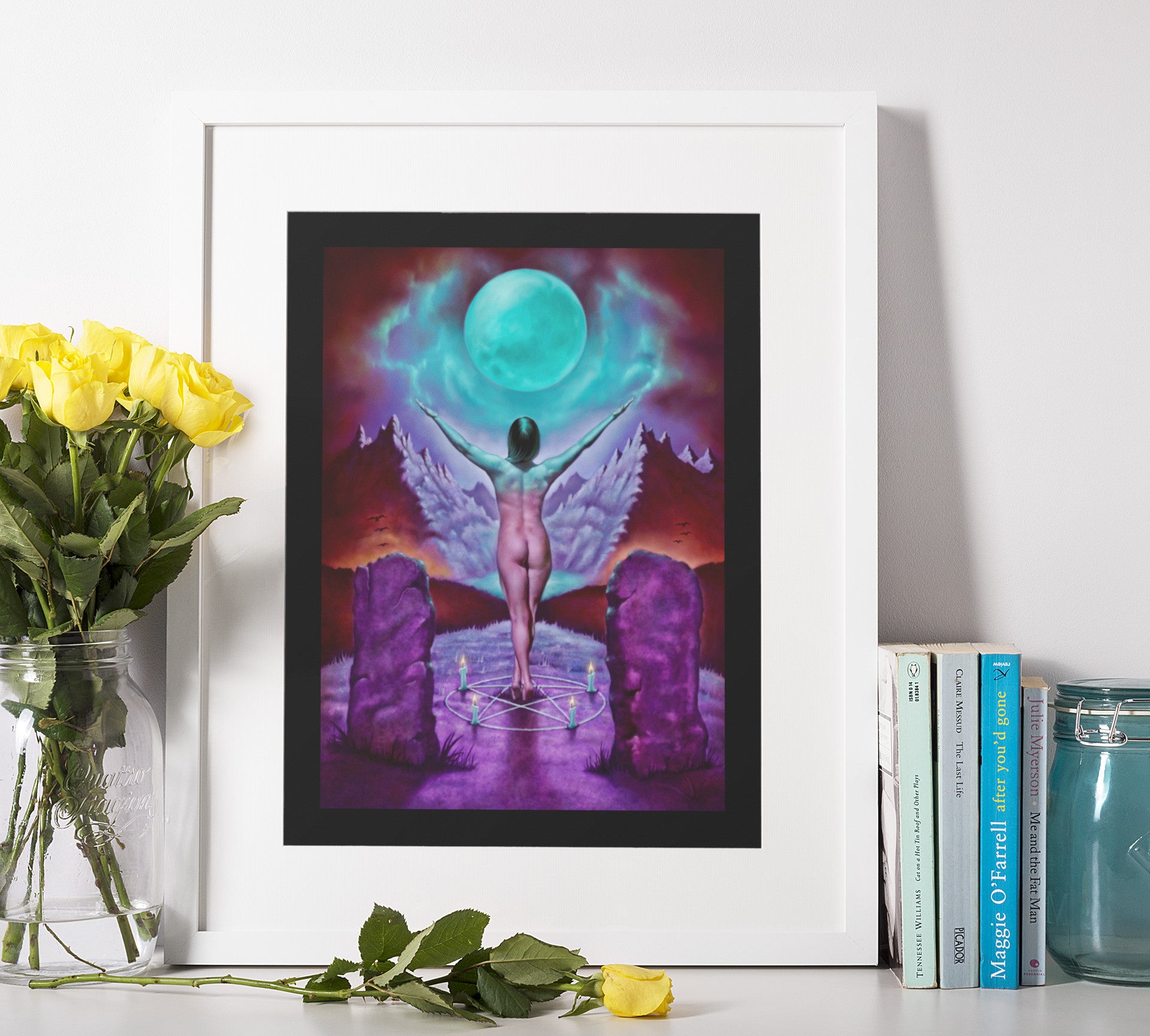 Mockup of print on table