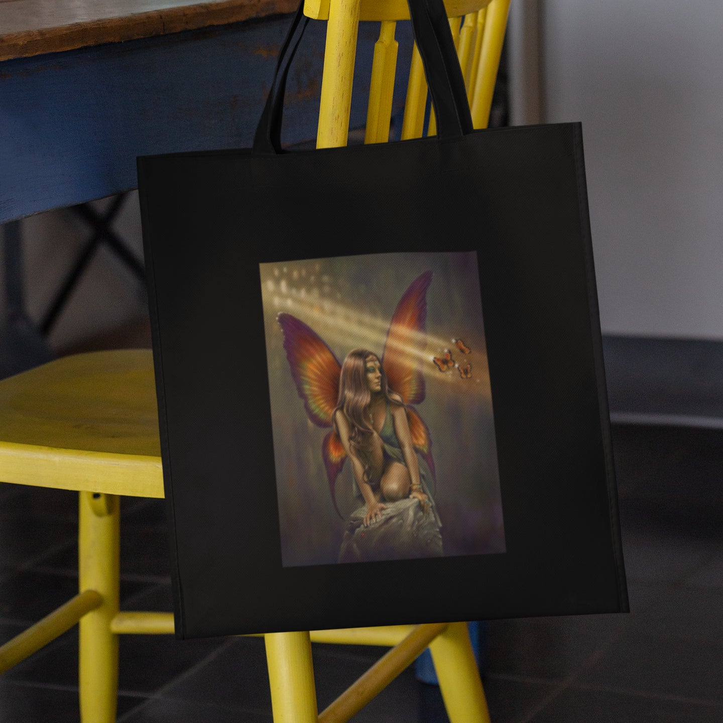 Mockup of bag on chair