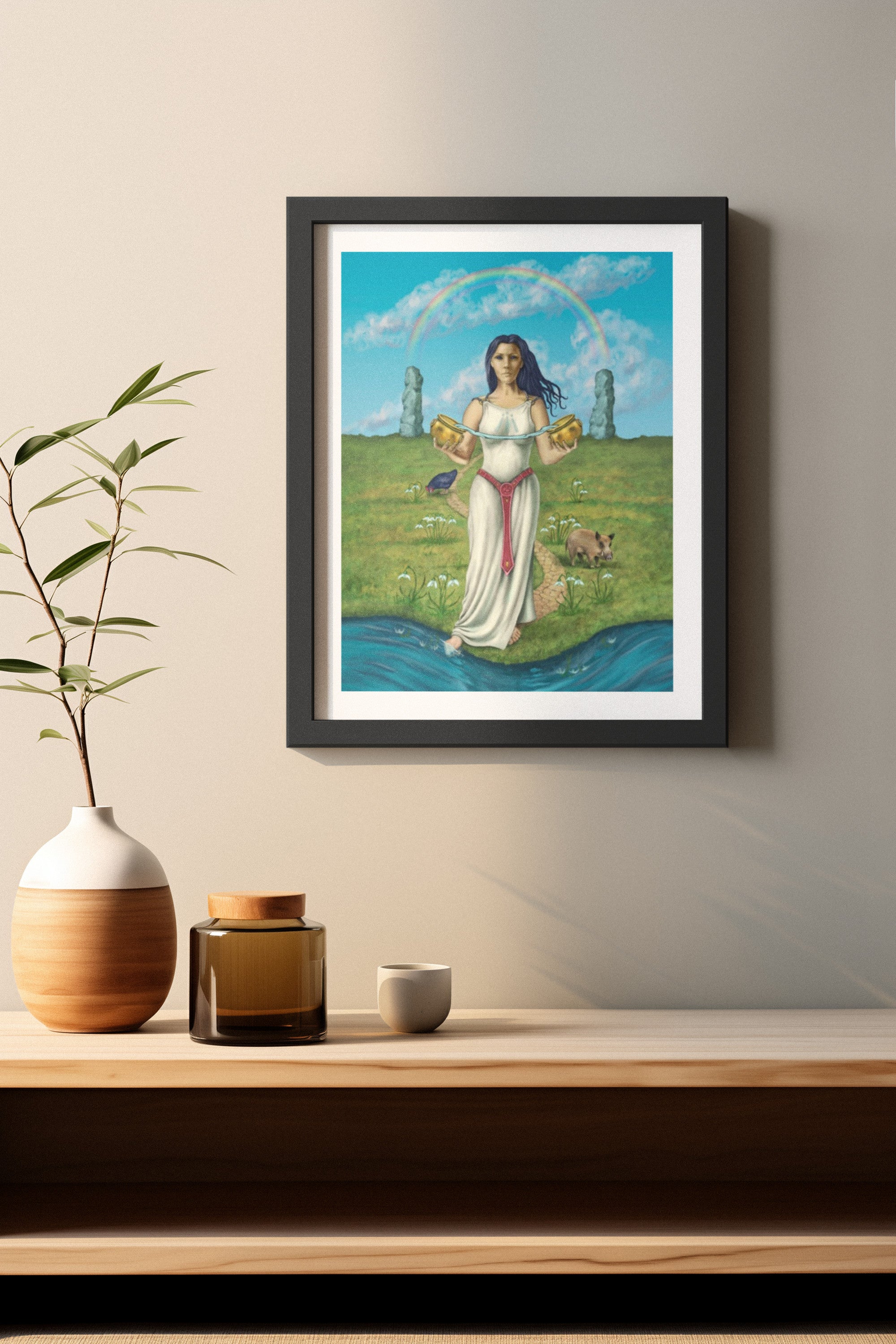 Mockup of print on wall