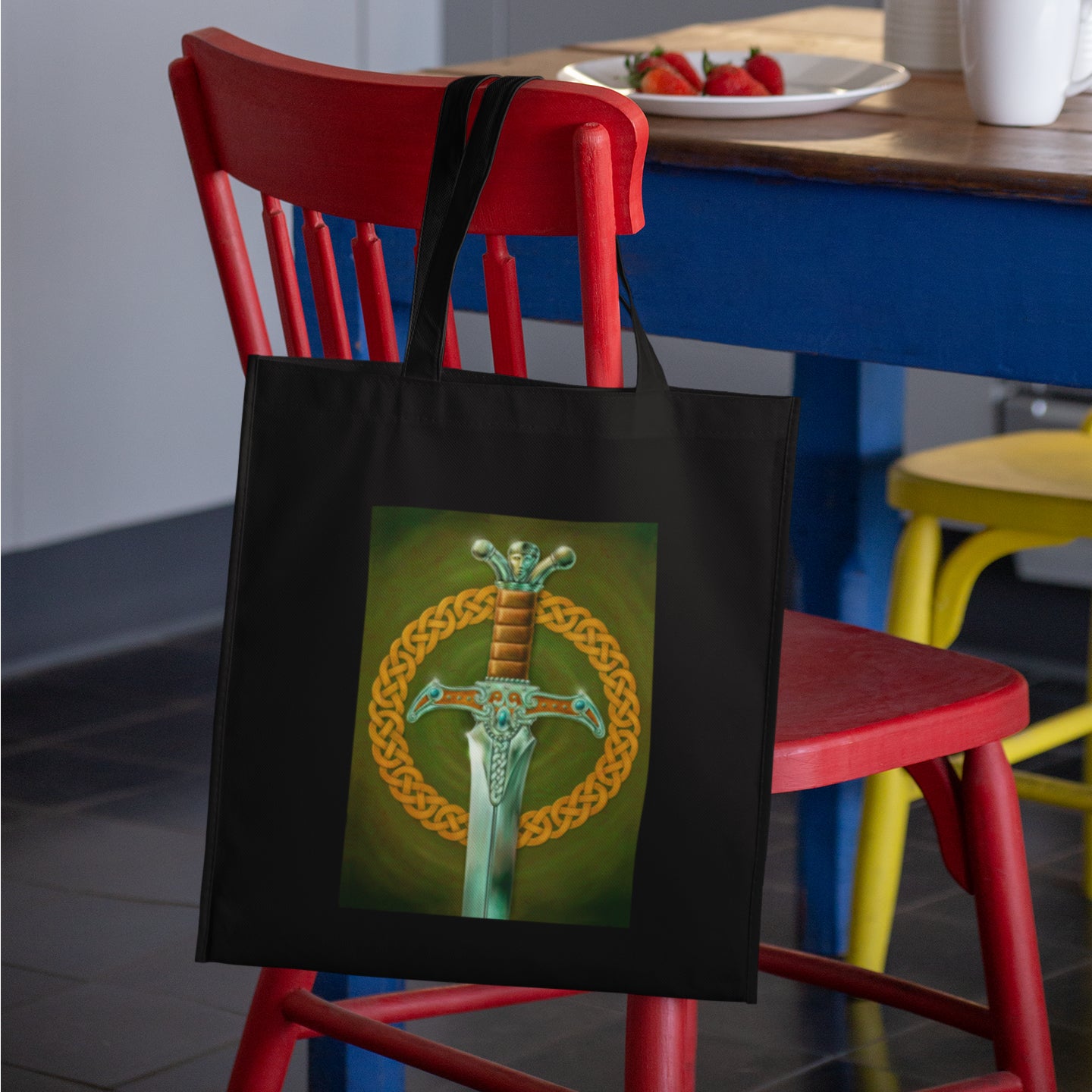 Mockup of bag on chair