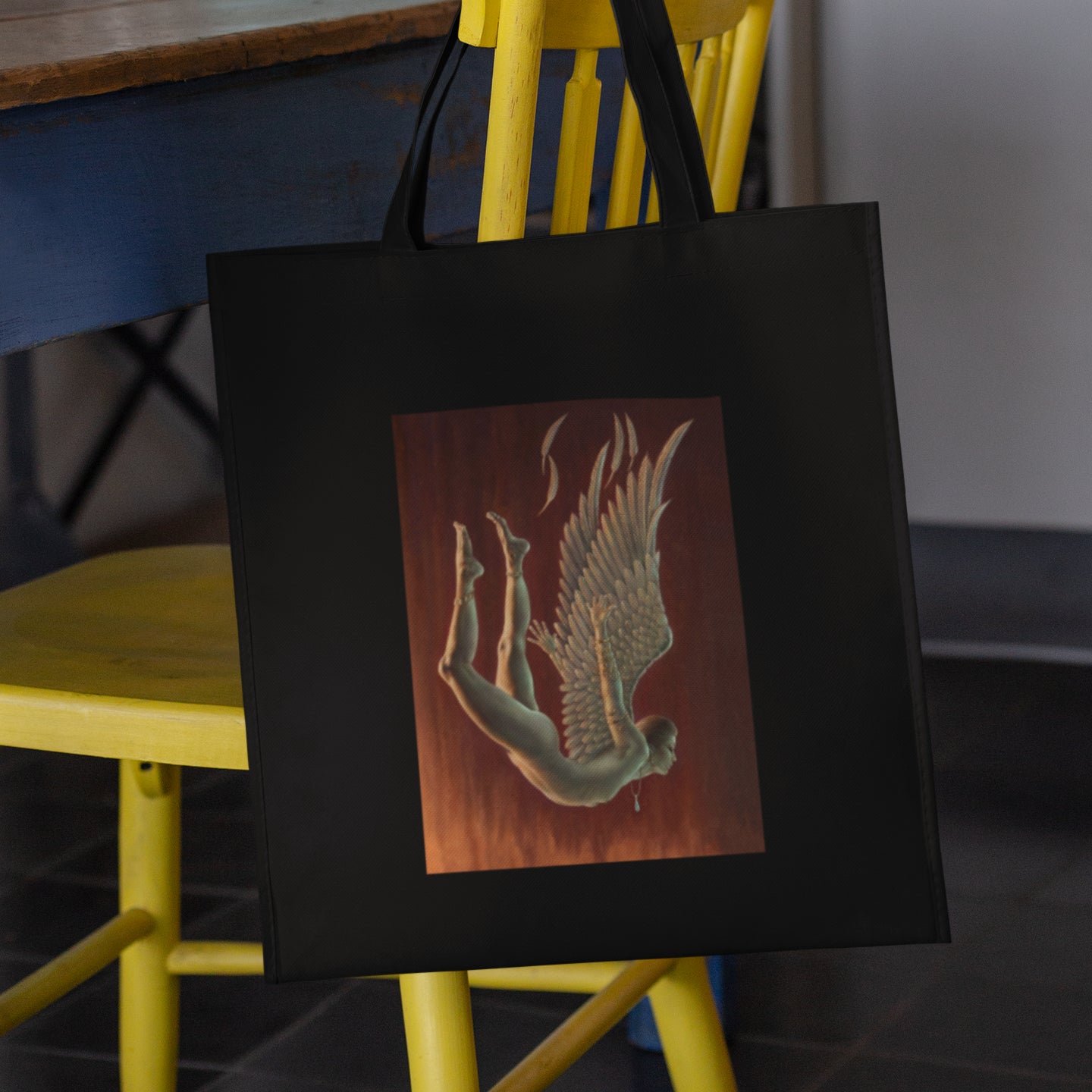 Mockup of bag on chair