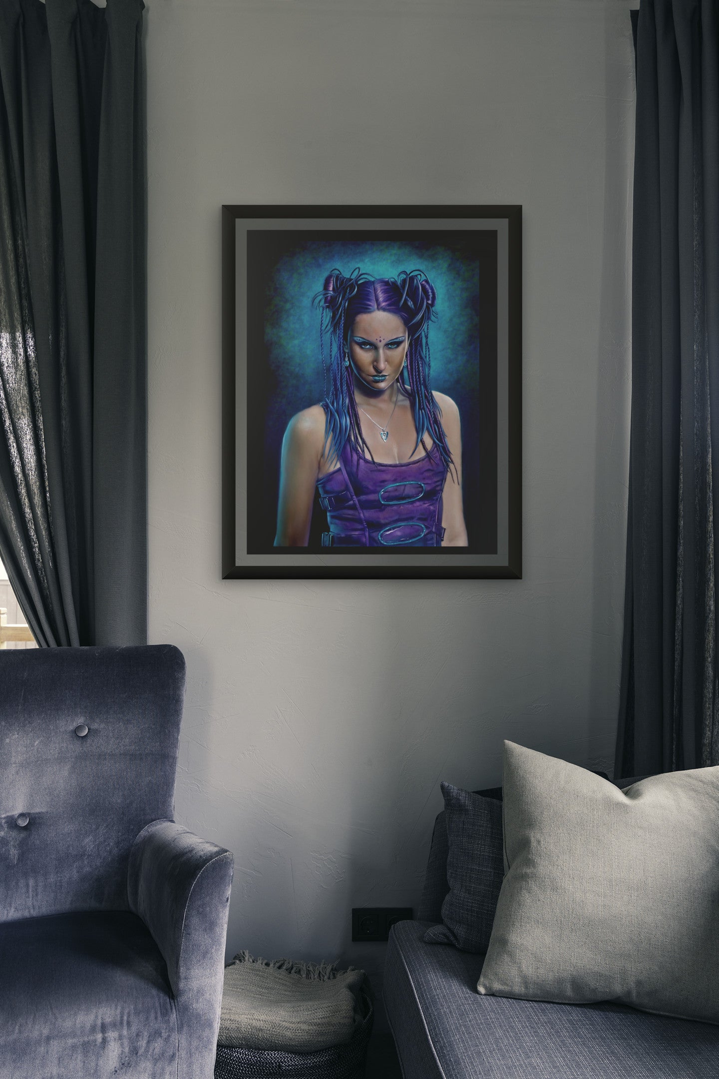 Mockup of print on wall