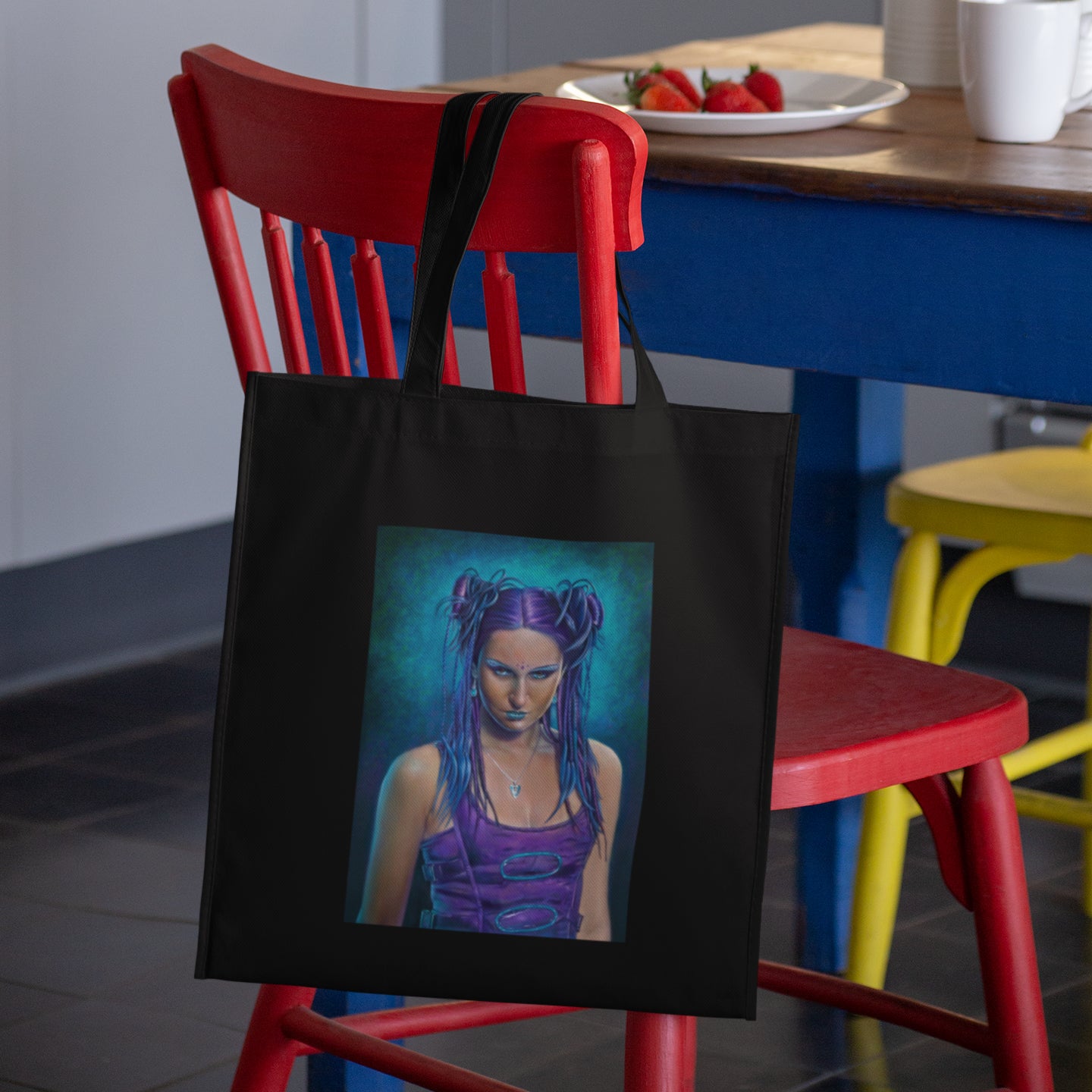 Mockup of bag on chair