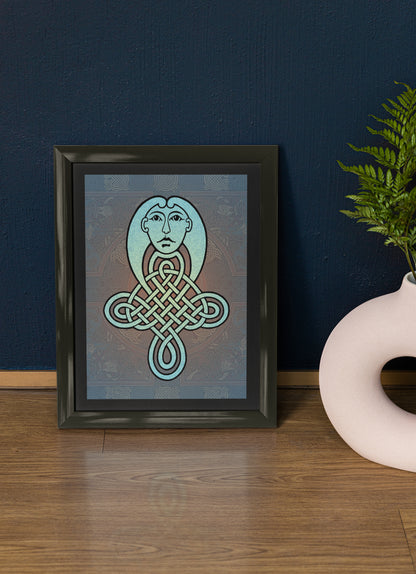 Mockup of poster on table