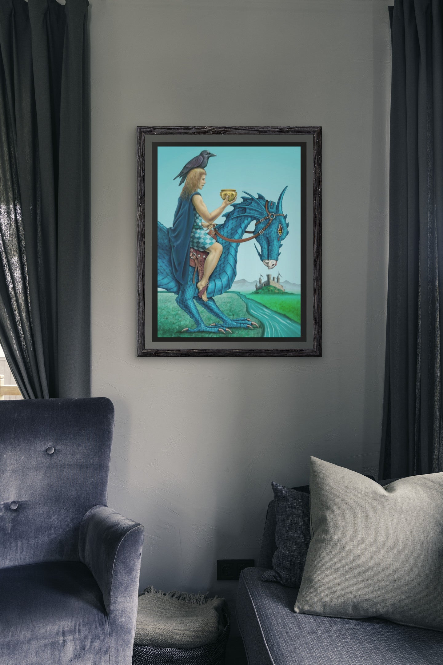 Mockup of print on wall