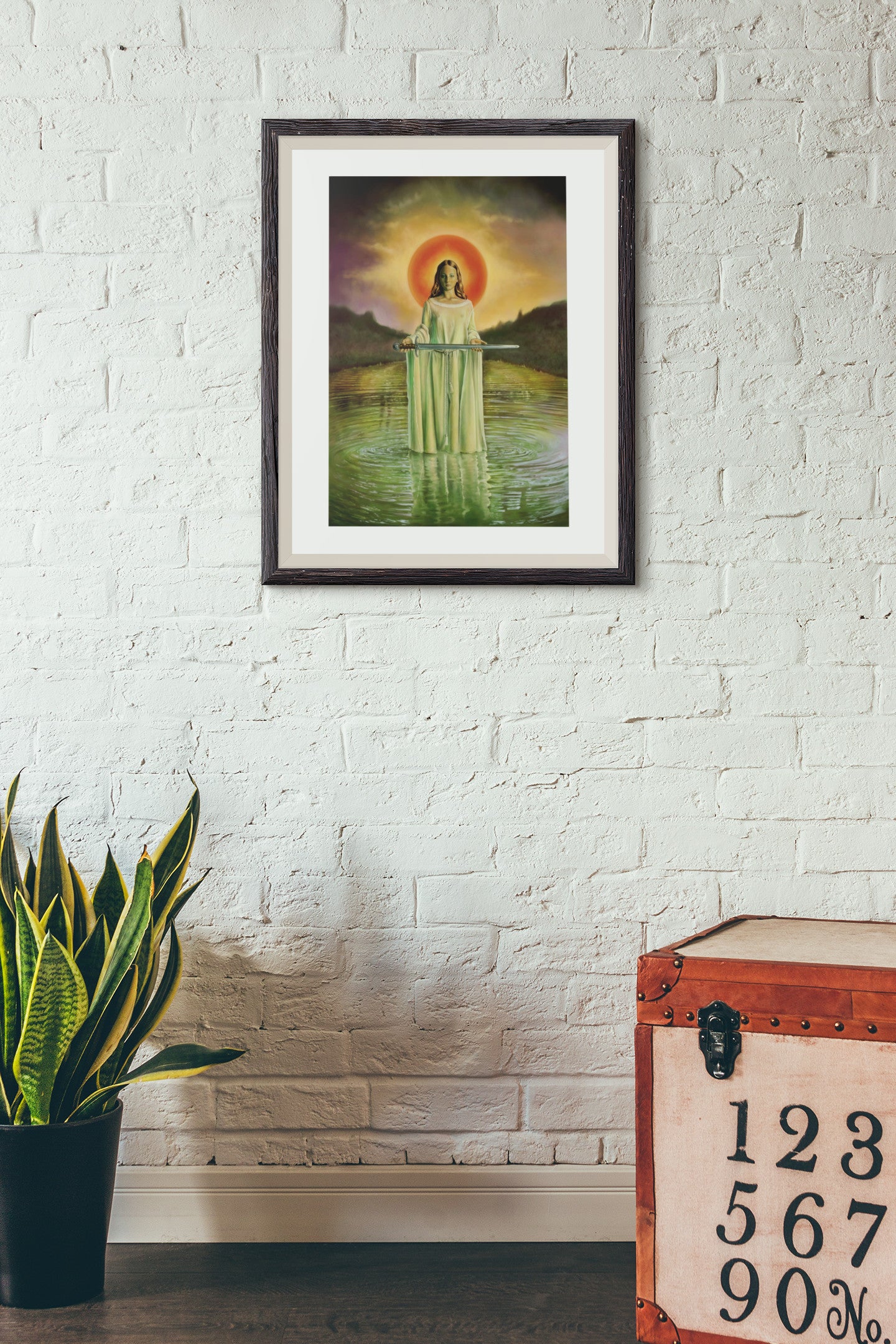 Mockup of print on wall