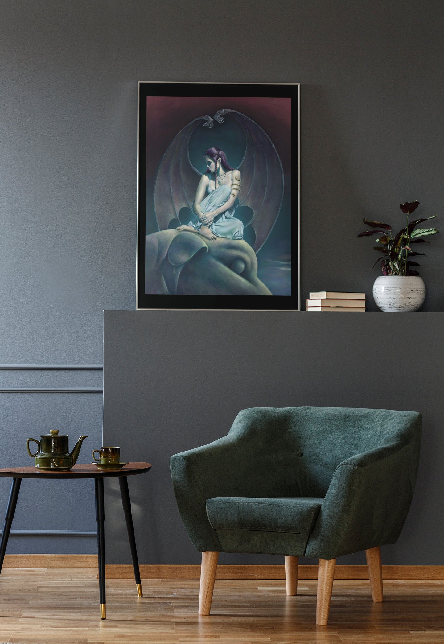 Mockup of print on wall