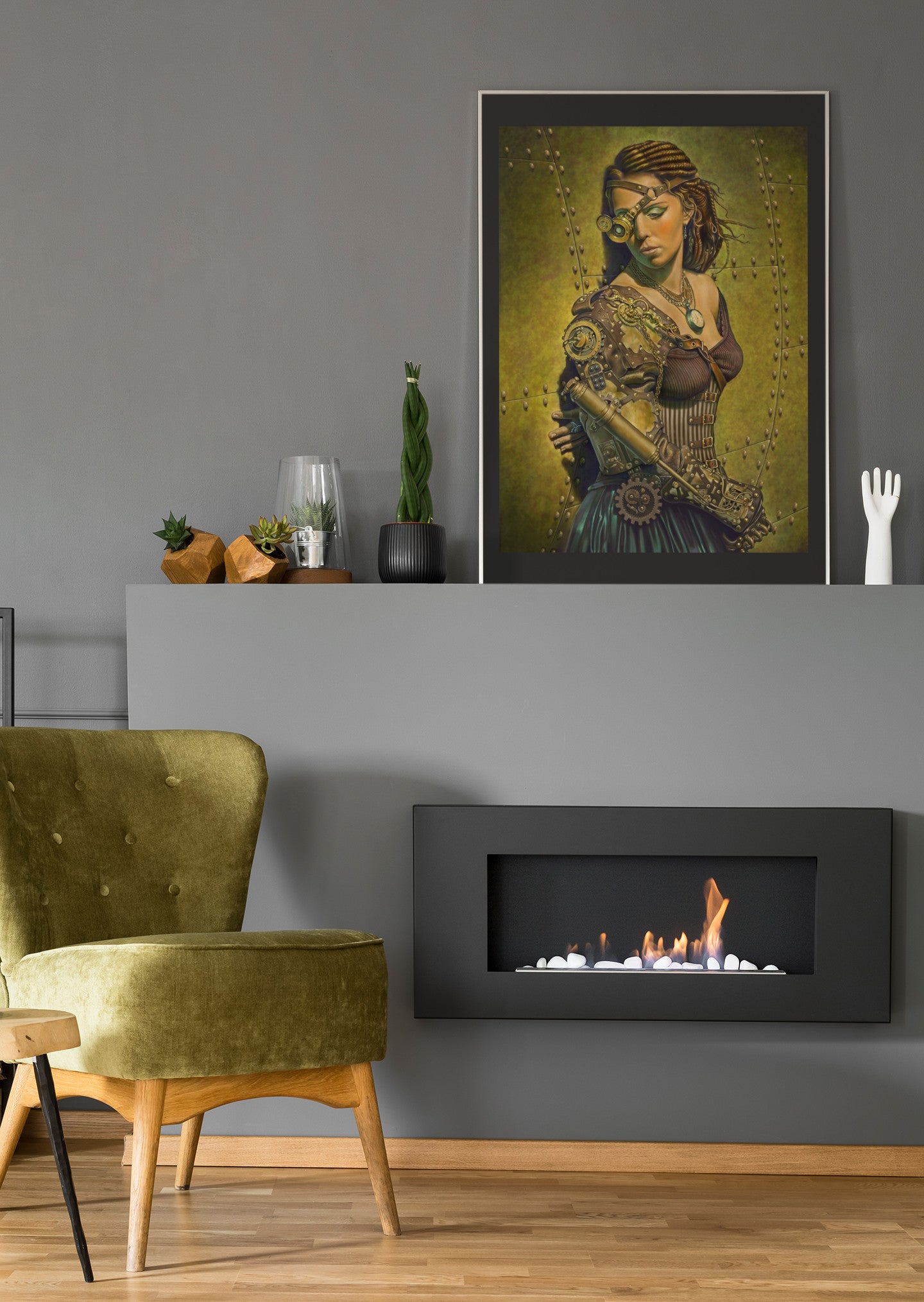 Mockup of print on wall