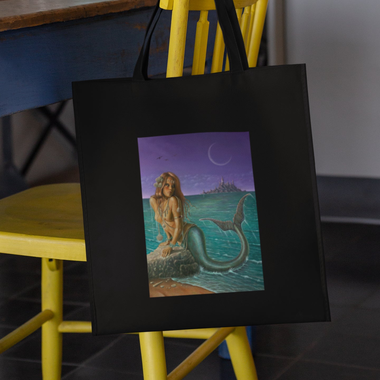 Mockup of bag on chair