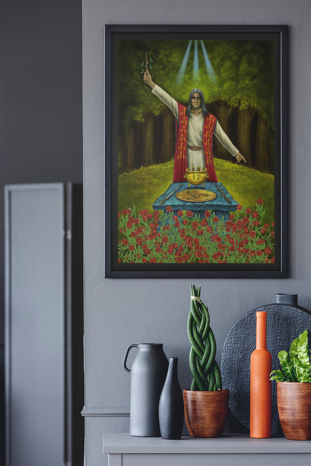 Mockup of art print on wall