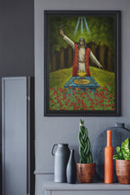 Mockup of art print on wall