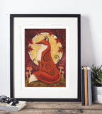 Mockup of print on shelf