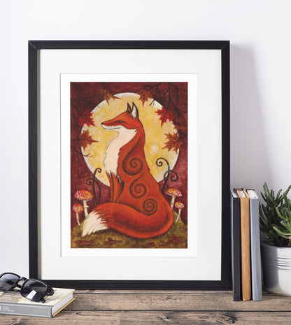 Mockup of print on shelf