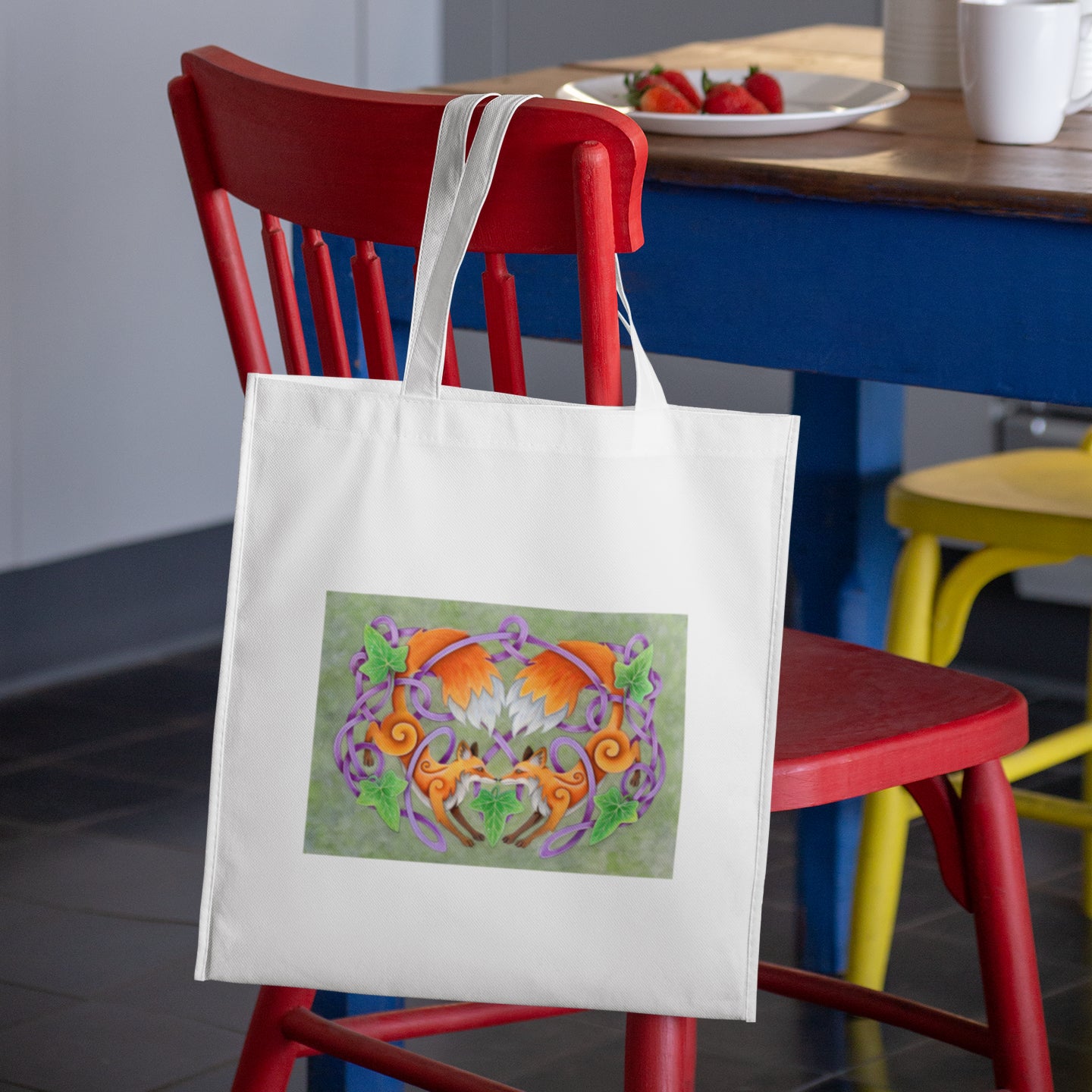 Mockup of bag on chair