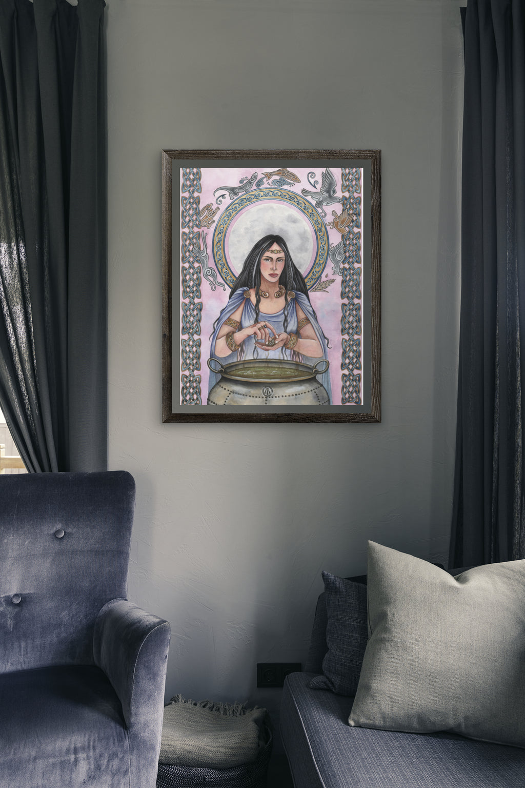 Mockup of print on wall