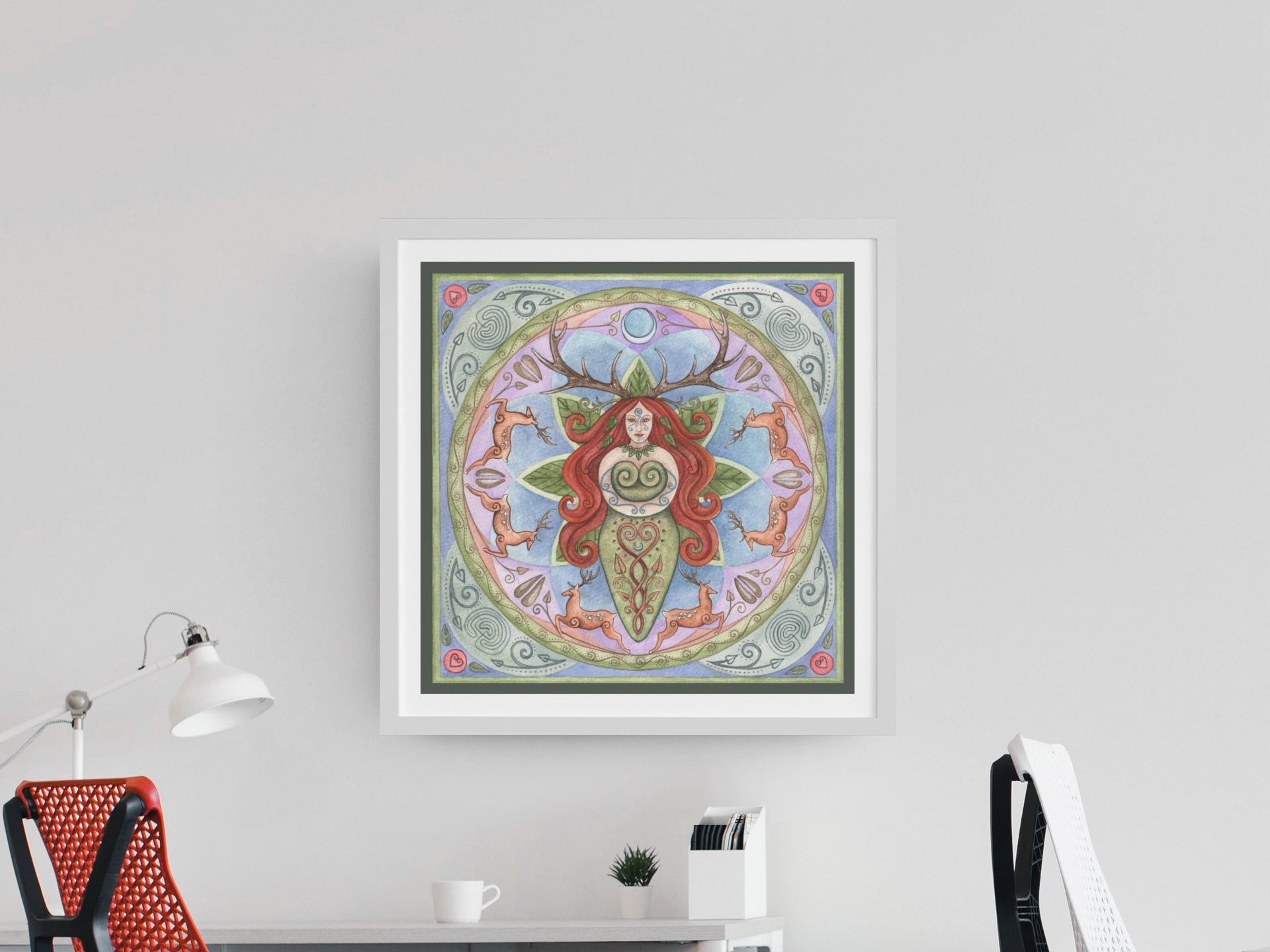 Mockup of print on wall