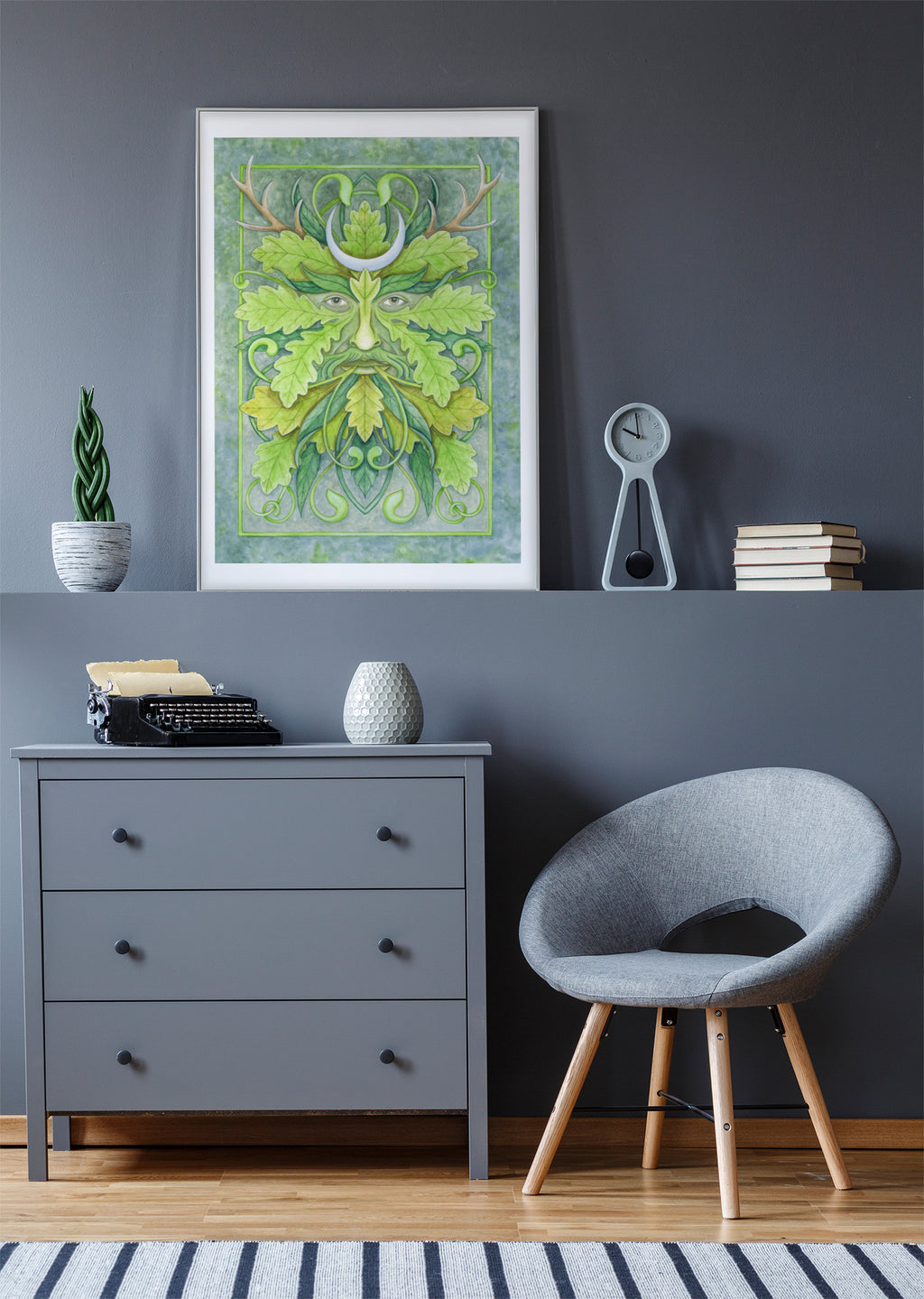 Mockup of print on shelf