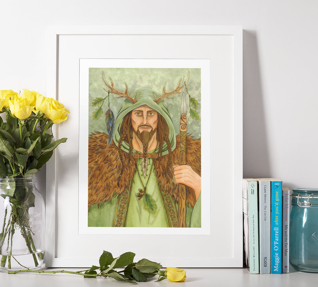 Mockup of print on shelf