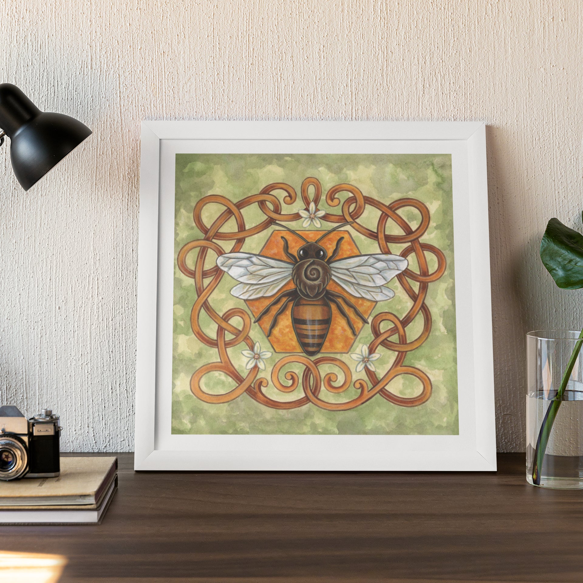 Mockup of print on table