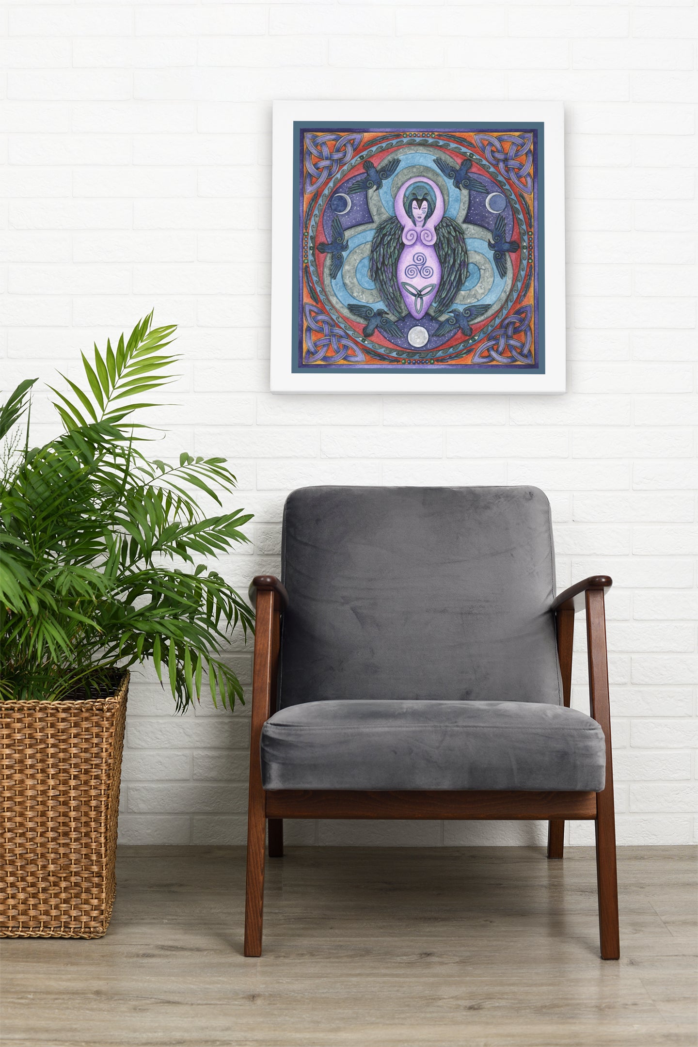 Mockup of print on wall