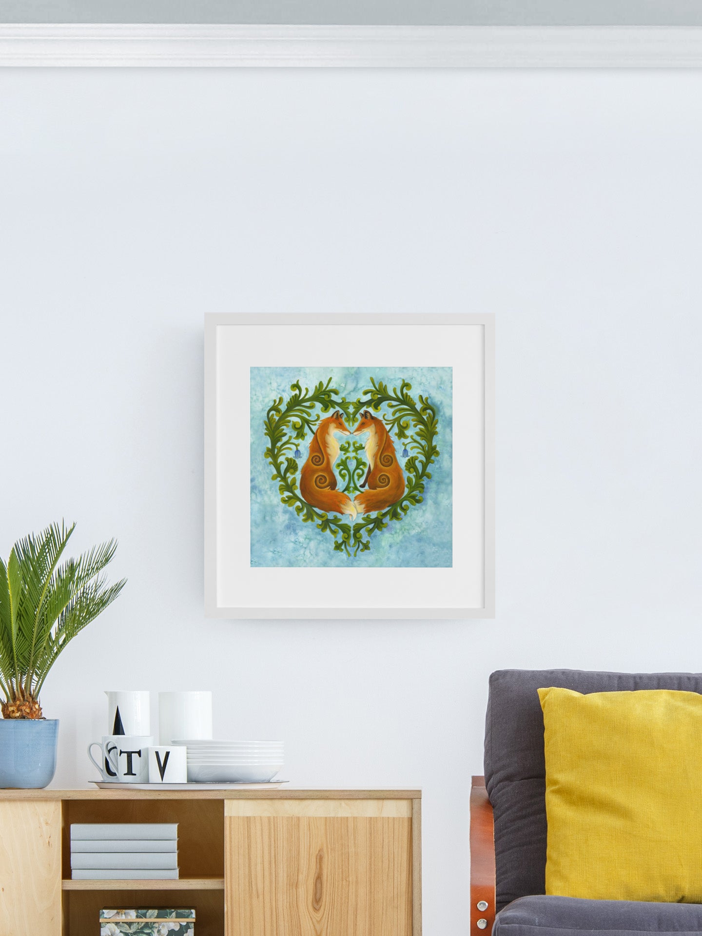 Mockup of print on wall