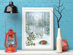 Mockup of print on shelf