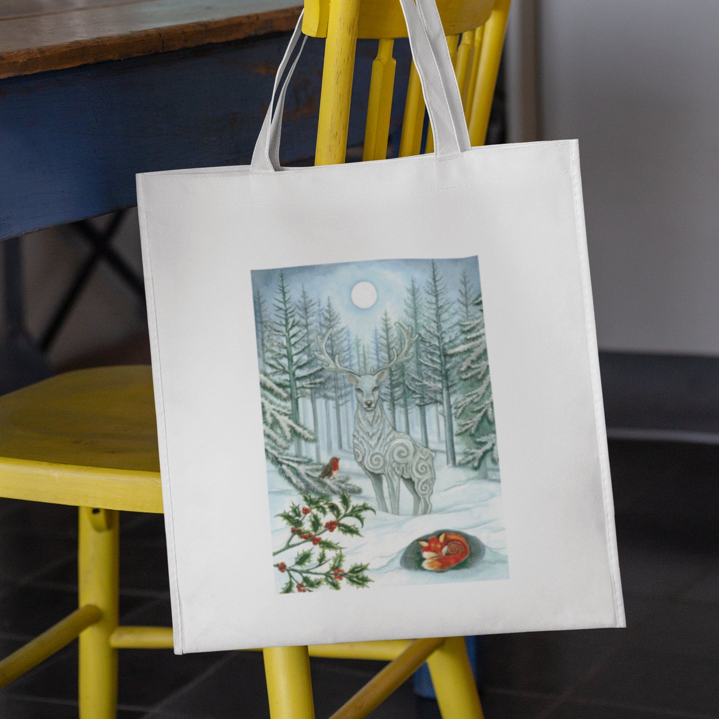 Mockup of bag on chair