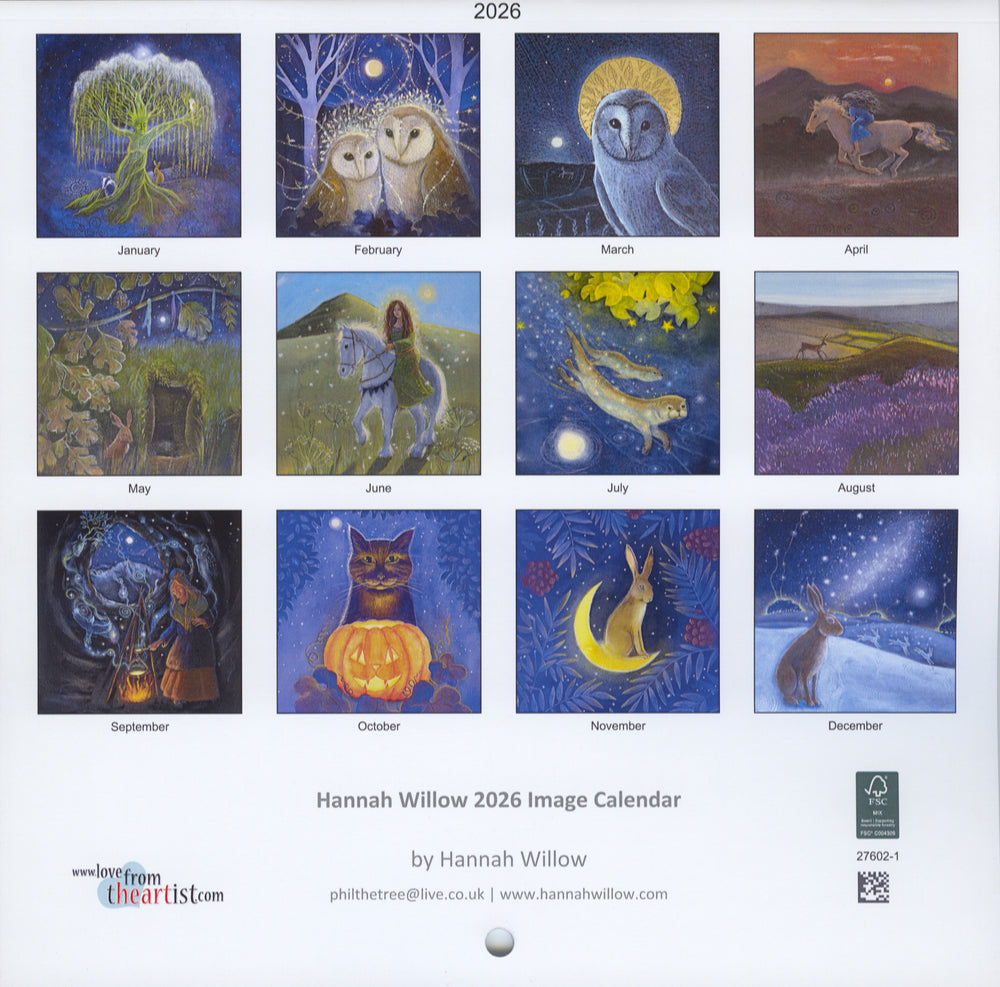 Hannah Willow's Pagan and Wildlife 2026 Calendar