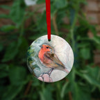 The other side of the ornament, showing just the robin.