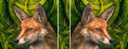 The wrap image of the mug: the design is repeated on both sides of the mug, one side reversed. A narrow column of leaves taken from the background sits between the two images.